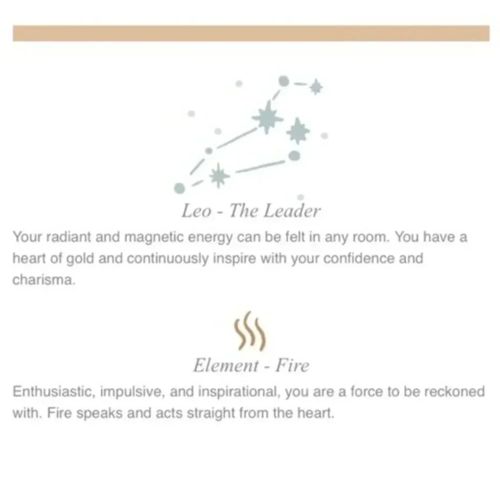 Leo Minimalist Zodiac Charm Oval Disc Necklace